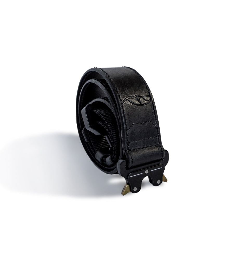 Adjustable jet buckle belt made from nylon and genuine leather from badami and co
