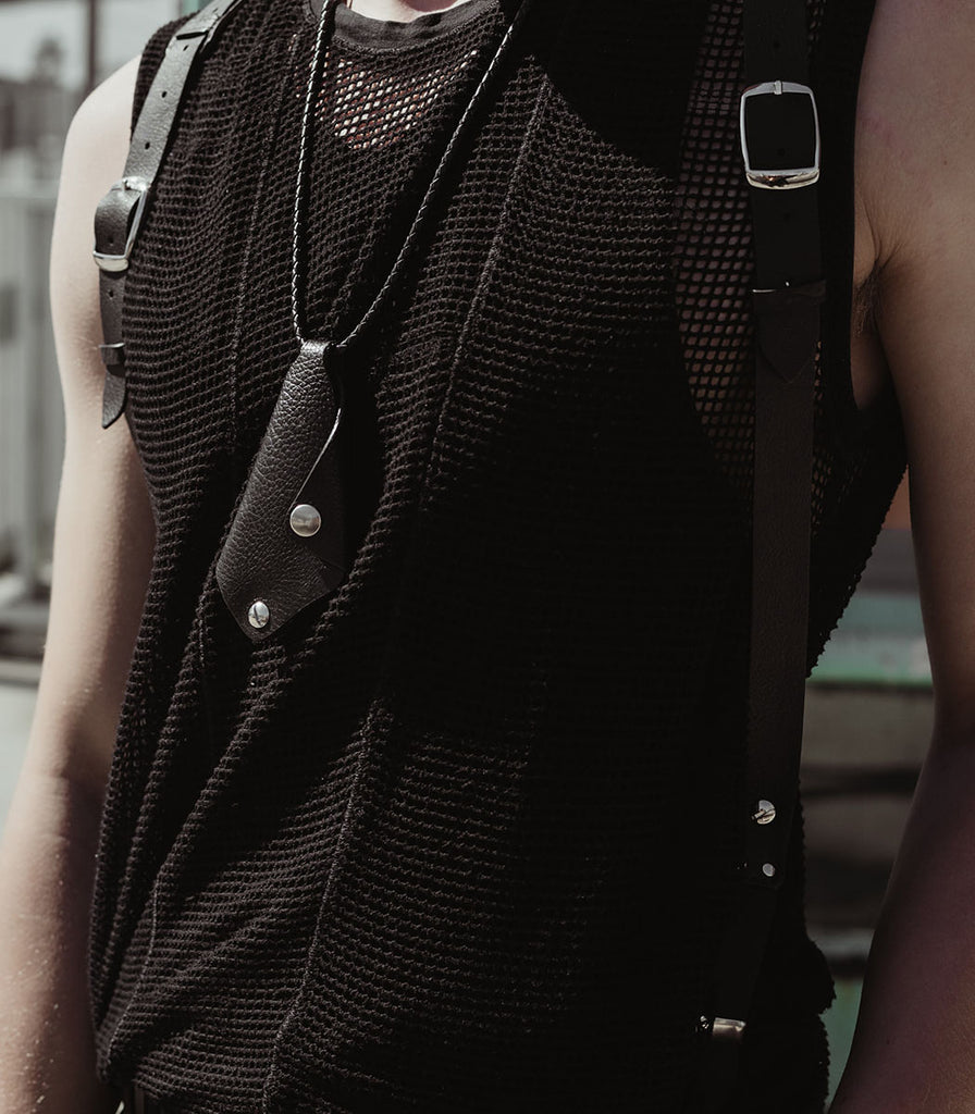 Model photo of genuine leather key holder lanyard from Badami and co featured in Gq Magazing