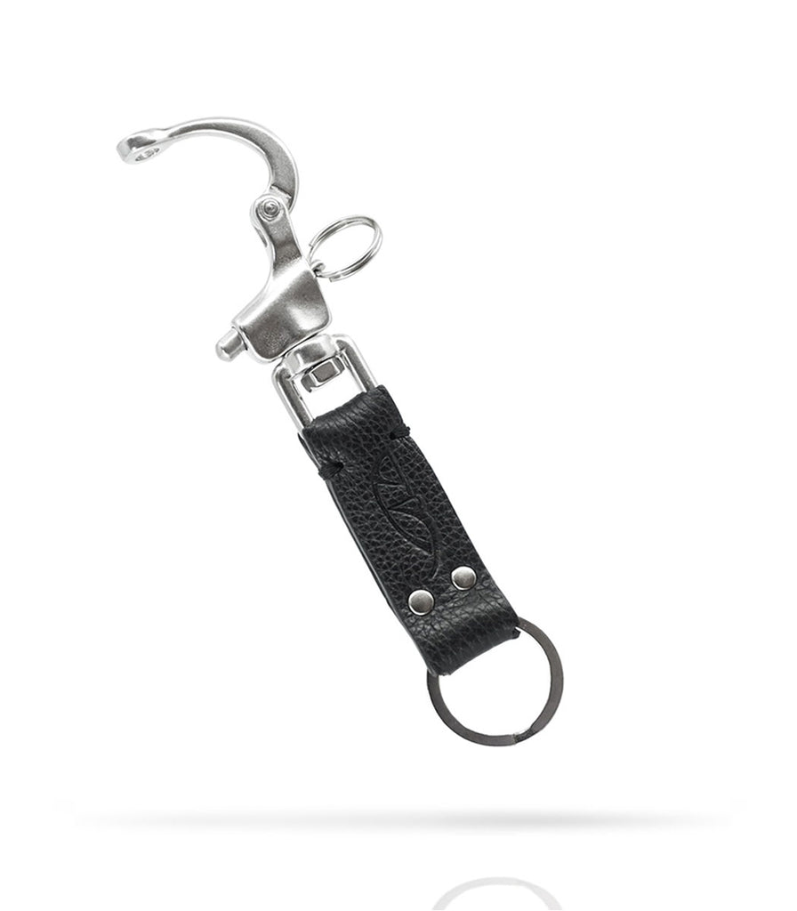 Detail shot of Heavy duty keychain made from genuine leather by badami and co