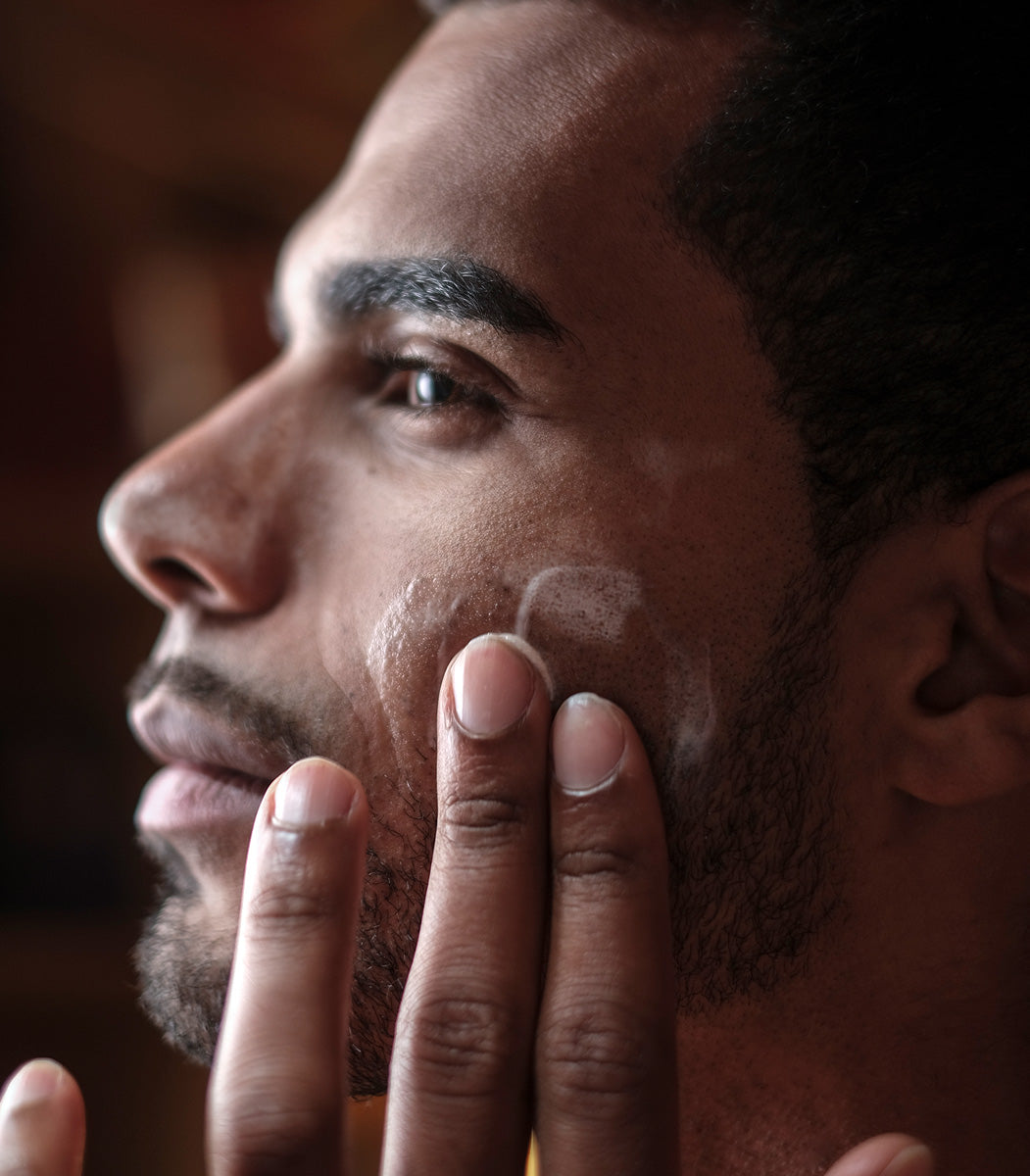 photo of model applying natural face wash from Curativo apothecary by badami and co