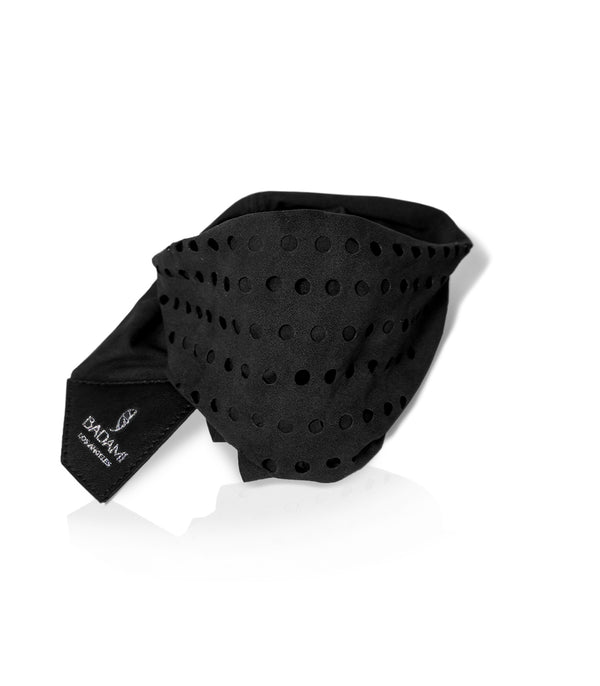detail photo of badami lightweight leather scarf