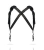 Back View of all black Leather Shoulder-strap Fashion Harness from badami and co